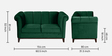 Aelber Velvet 2 Seater Sofa In Dark Green Colour