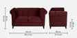 Aelber Velvet 2 Seater Sofa In Wine Red Colour