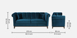 Aelber Velvet 3 Seater Sofa In Teal Blue Colour
