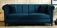Aelber Velvet 3 Seater Sofa In Teal Blue Colour