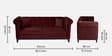 Aelber Velvet 3 Seater Sofa In Wine Red Colour