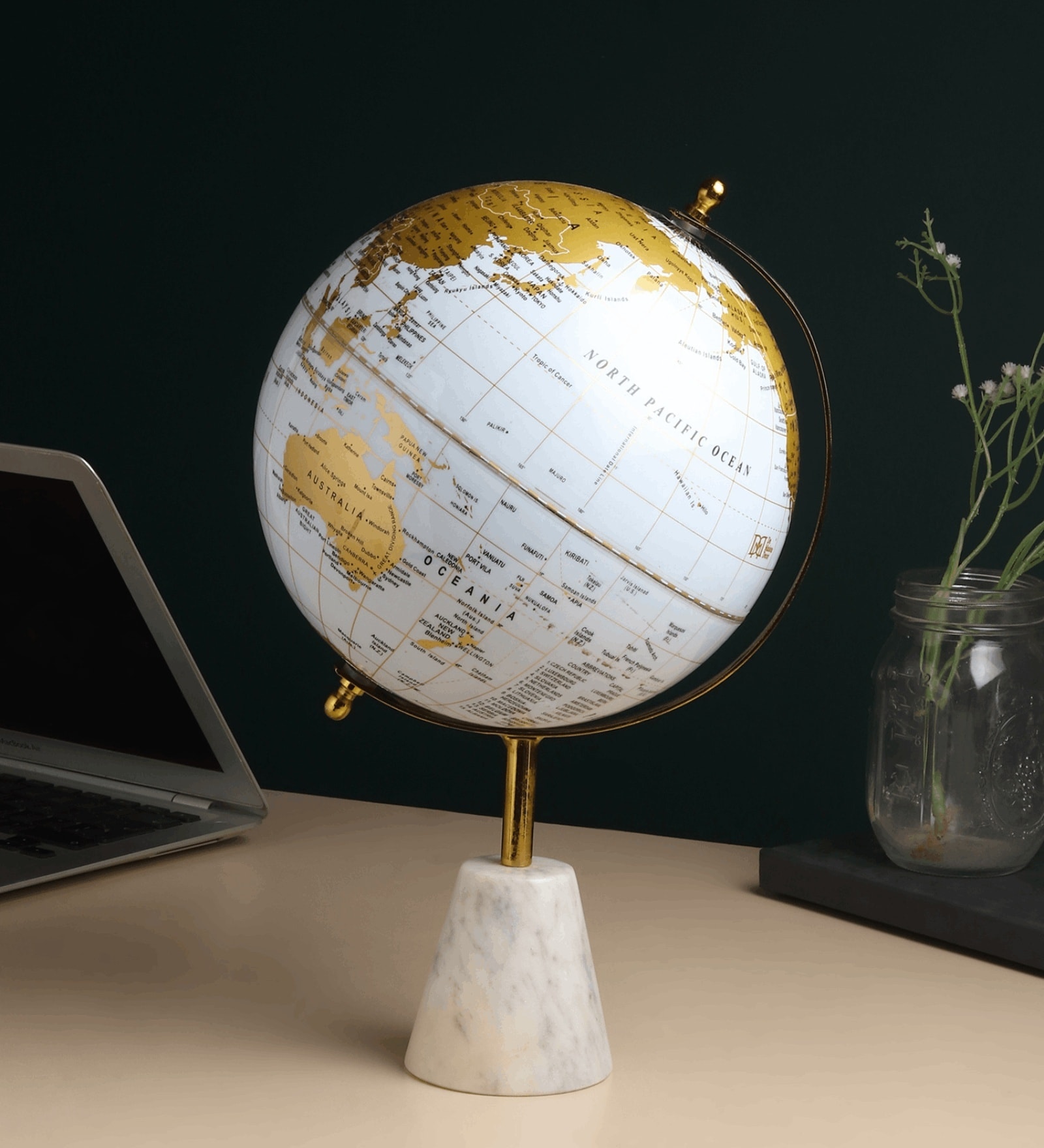 Golden Aerion Marble Globe