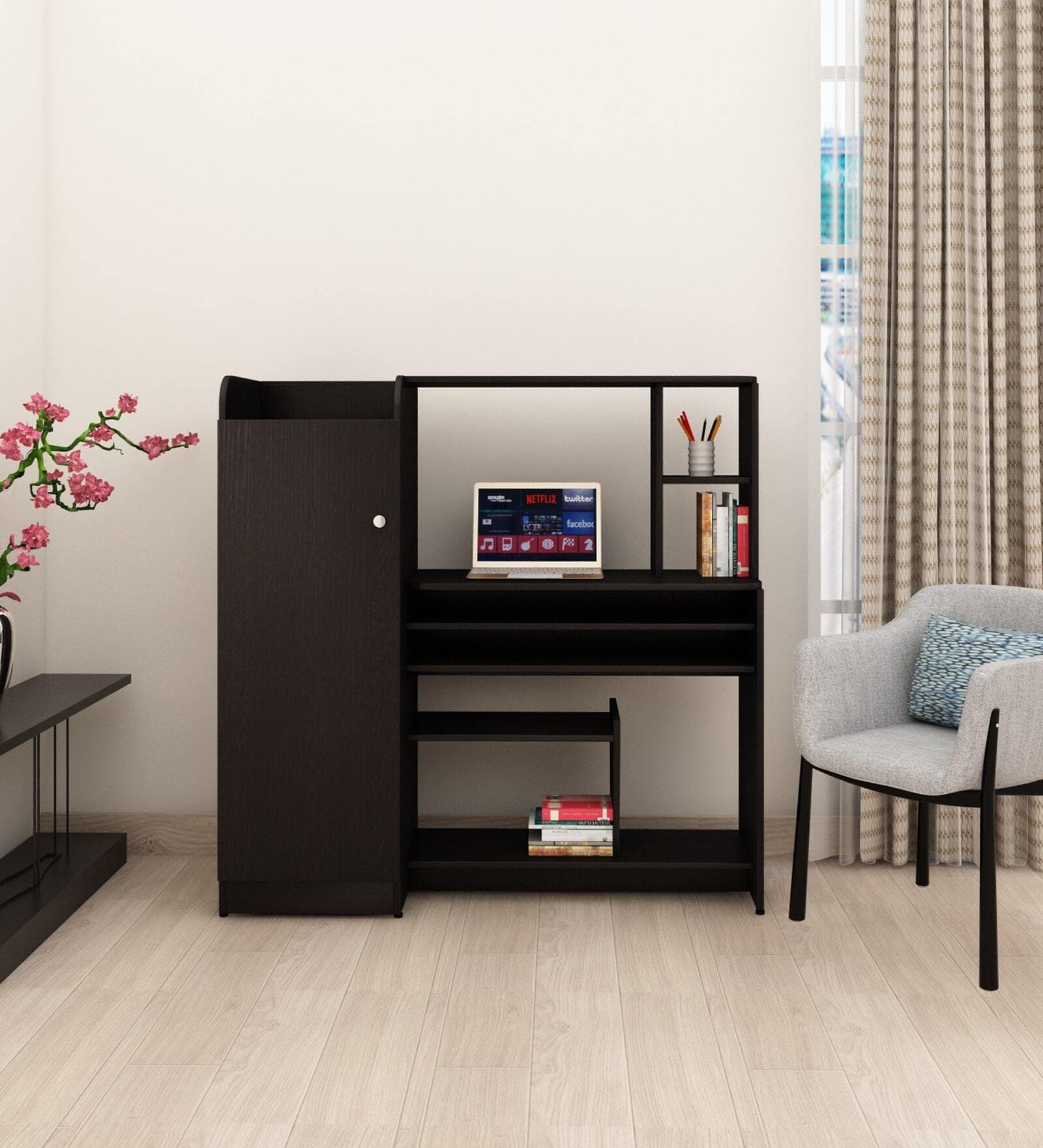 Aero Hutch Desk In Wenge Finish