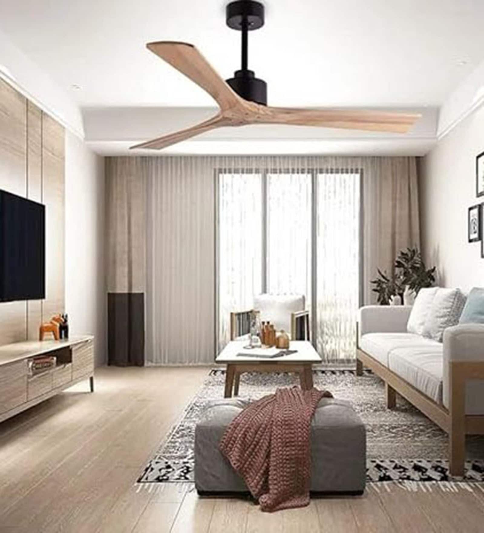 Aero Smart Fan Brown Metal + Wooden , Google & Alexa Remote & App Control