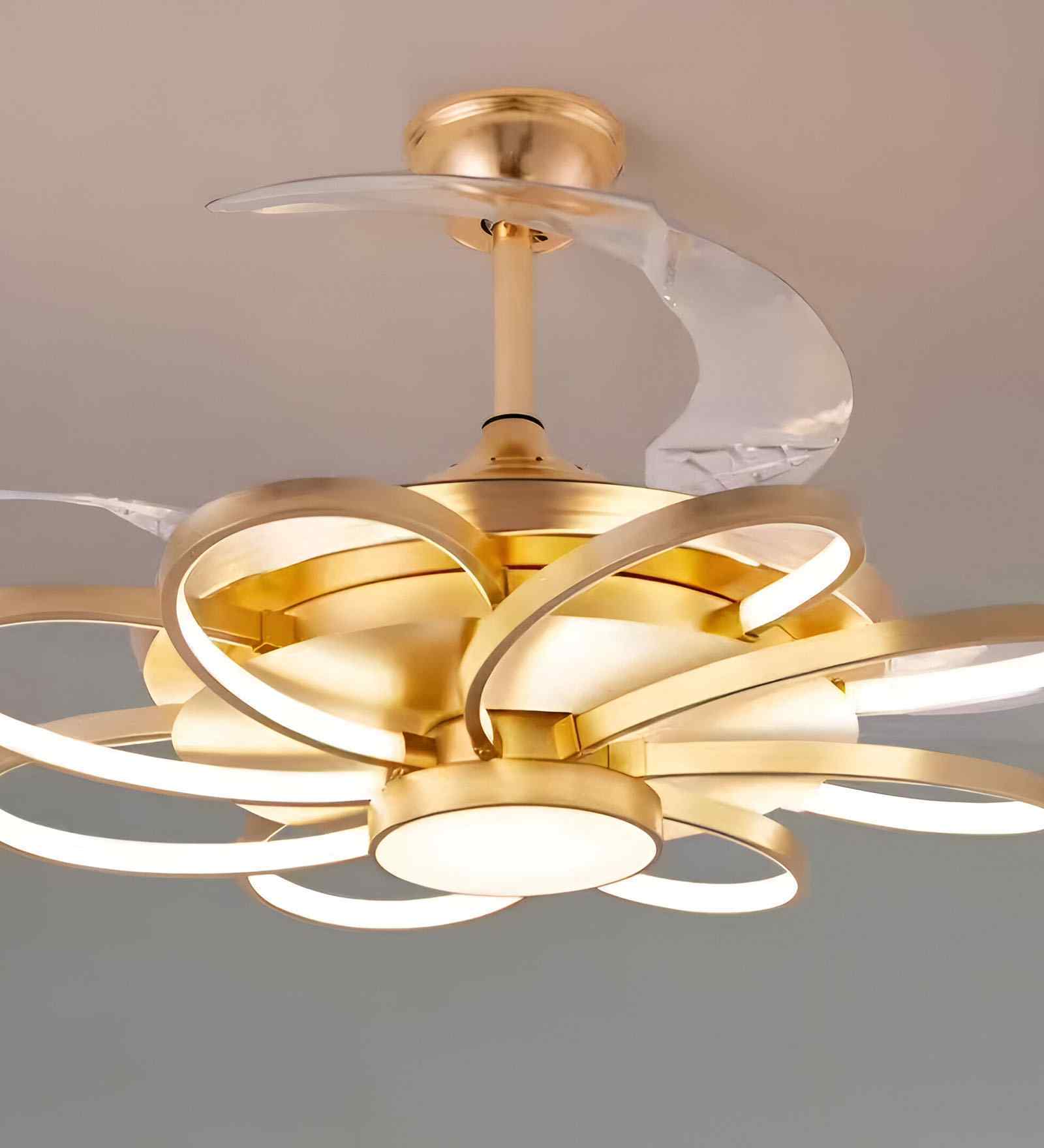 AeroQ Smart Fan Gold Metal , Google & Alexa Remote & App Control