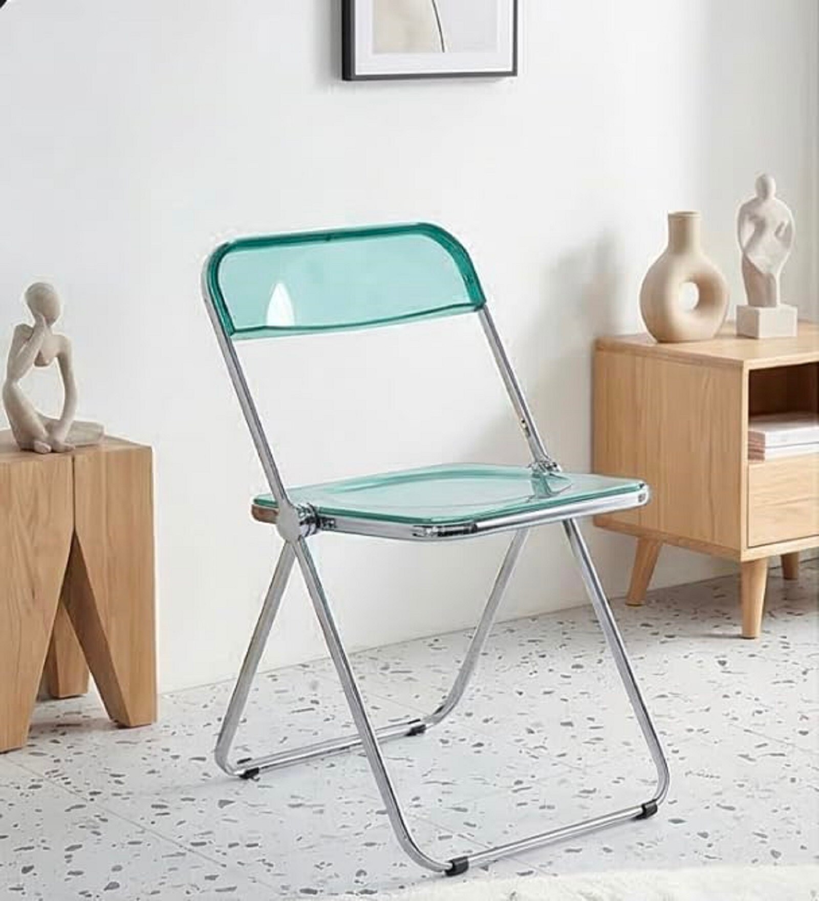 AetherGlace Green Colour Folding Chair With Table