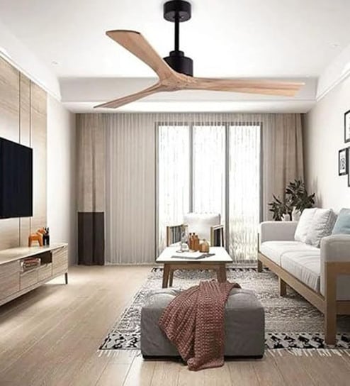 Aero Smart Fan Brown Metal + Wooden , Google & Alexa Remote & App Control