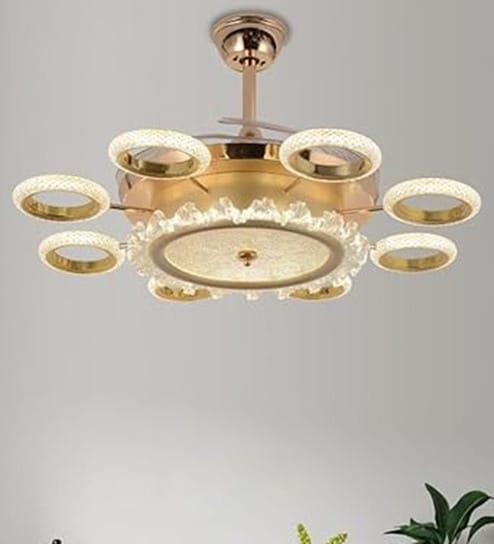 AeroV Smart Fan Gold Metal , Google & Alexa Remote & App Control