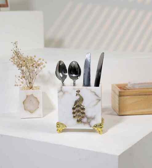 Aesthetic Marble Cutlery Holder