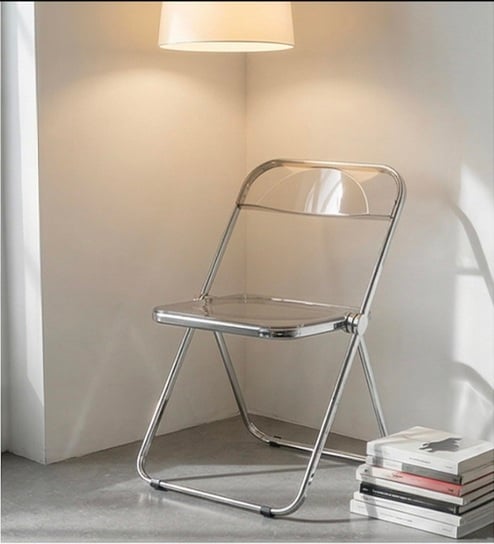 AetherGlace Grey Colour Folding Chair With Table