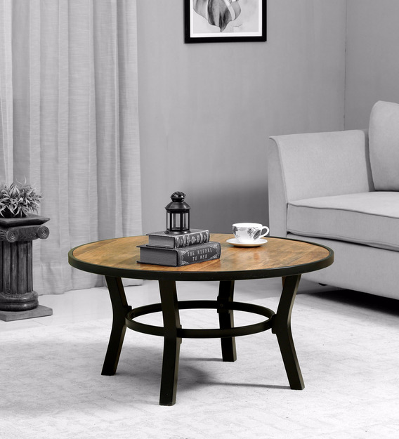 Buy Aelia Metal Round Coffee Table In Natural Finish Bohemiana By Pepperfry Online Round Coffee Tables Tables Furniture Pepperfry Product