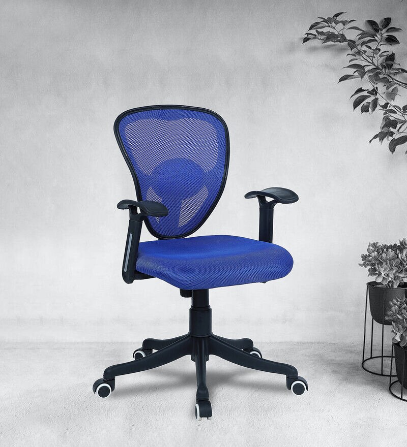 Buy Aero Low Back Ergonomic Chair In Blue Colour By Furniturstation