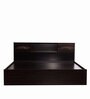 Aegiale King Size Bed With Box & 1 Bedside Table In Wenge Finish