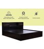 Aegiale King Size Bed With Box & 1 Bedside Table In Wenge Finish