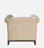 Aelber Velvet 1 Seater Sofa In Beige Colour