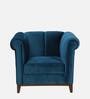 Aelber Velvet 1 Seater Sofa In Teal Blue Colour