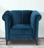 Aelber Velvet 1 Seater Sofa In Teal Blue Colour