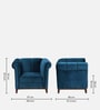 Aelber Velvet 1 Seater Sofa In Teal Blue Colour