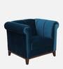 Aelber Velvet 1 Seater Sofa In Teal Blue Colour