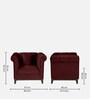 Aelber Velvet 1 Seater Sofa In Wine Red Colour