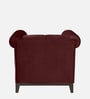 Aelber Velvet 1 Seater Sofa In Wine Red Colour