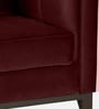 Aelber Velvet 1 Seater Sofa In Wine Red Colour
