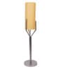Aera Beige Fabric Shade Floor Lamp with Silver Base
