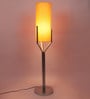 Aera Beige Fabric Shade Floor Lamp with Silver Base