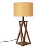 Aera Beige Fabric Shade Table Lamp with Natural Base -