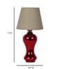Aera Grey Fabric Shade Table Lamp With Red Base