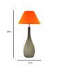 Aera Orange Fabric Shade Table Lamp with Grey Base -