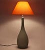 Aera Orange Fabric Shade Table Lamp with Grey Base -