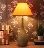 Aera Orange Fabric Shade Table Lamp with Grey Base -