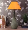 Aera Orange Fabric Shade Table Lamp with Grey Base -