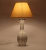 Aera Orange Fabric Shade Table Lamp With Natural Base