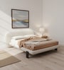 Aeris Cloudline Queen Size Bed in Boucle With Oak wood Frame