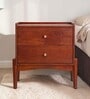 Aeris Solid Wood Bed Side Table In Mahogany Finish