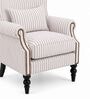 Aeron Teak Wood Wing Chair With Suede Fabric In White Colour Aeron Teak Wood Wing Chair With Suede Fabric In White Colour