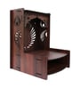 Aesthetic Wooden Temple for Home with Spacious Shelf & Inbuilt Focus Lights