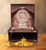 Aesthetic Wooden Temple for Home with Spacious Shelf & Inbuilt Focus Lights