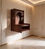 Aesthetic Wooden Temple for Home with Spacious Shelf & Inbuilt Focus Lights