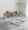 AetherGlace Grey Colour Folding Chair With Table