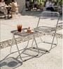 AetherGlace Grey Colour Folding Chair With Table