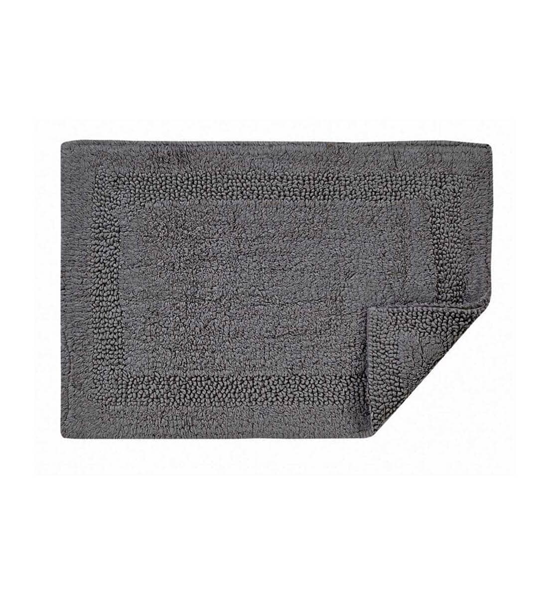 Buy Grey Traditional Cotton 16x14 Inches AntiSkid Bath Mat by