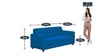 Affan Fabric 3 Seater Sofa in Blue Colour