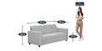 Affan 3 Seater Sofa in Grey Colour