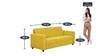 Affan Fabric 3 Seater Sofa in Lemon Yellow Colour