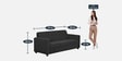 Affan Fabric 3 Seater Sofa in Charcoal Grey Colour