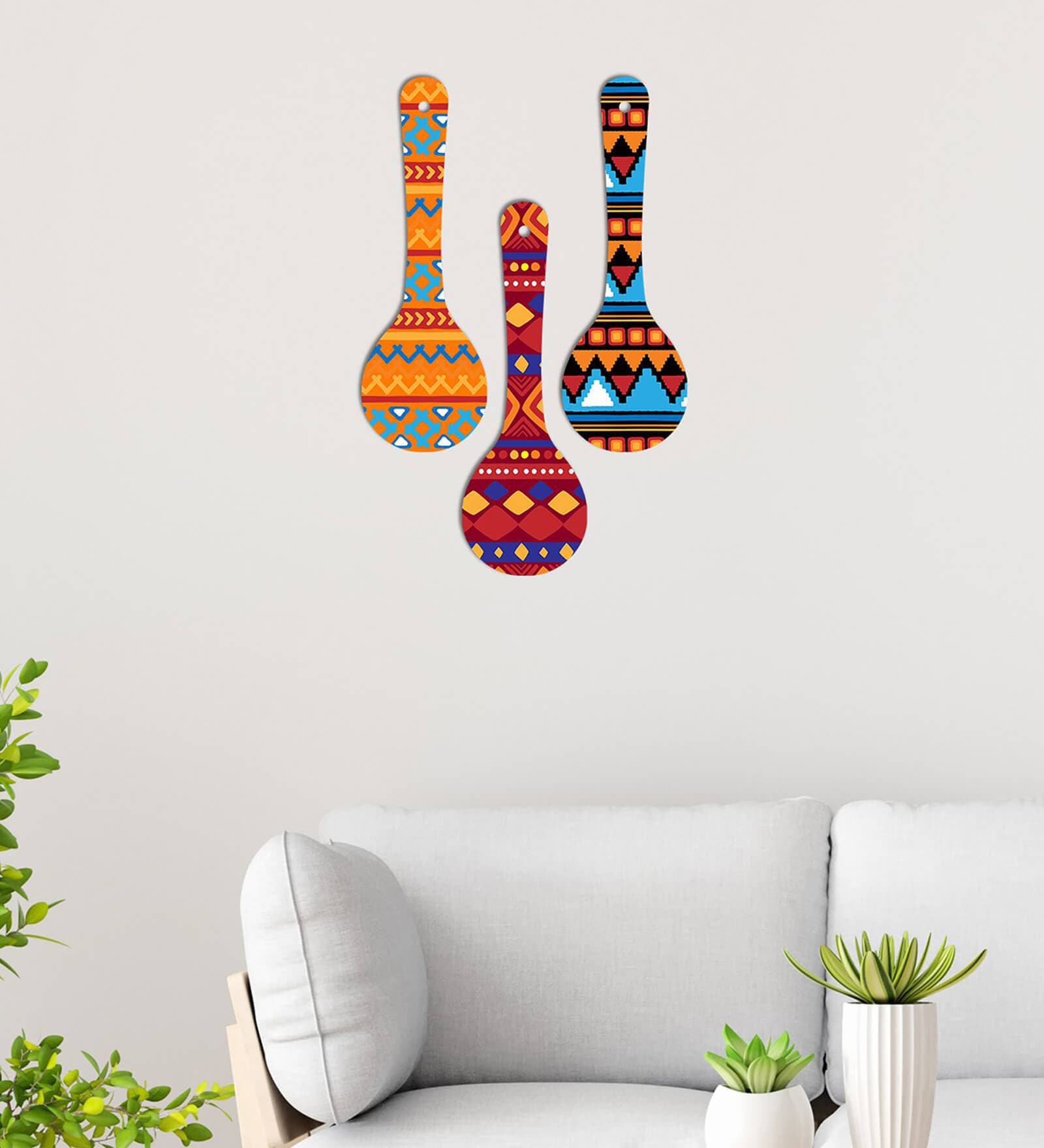 African Pattern Multicolour Engineered Wood Wall Hanging Quotes