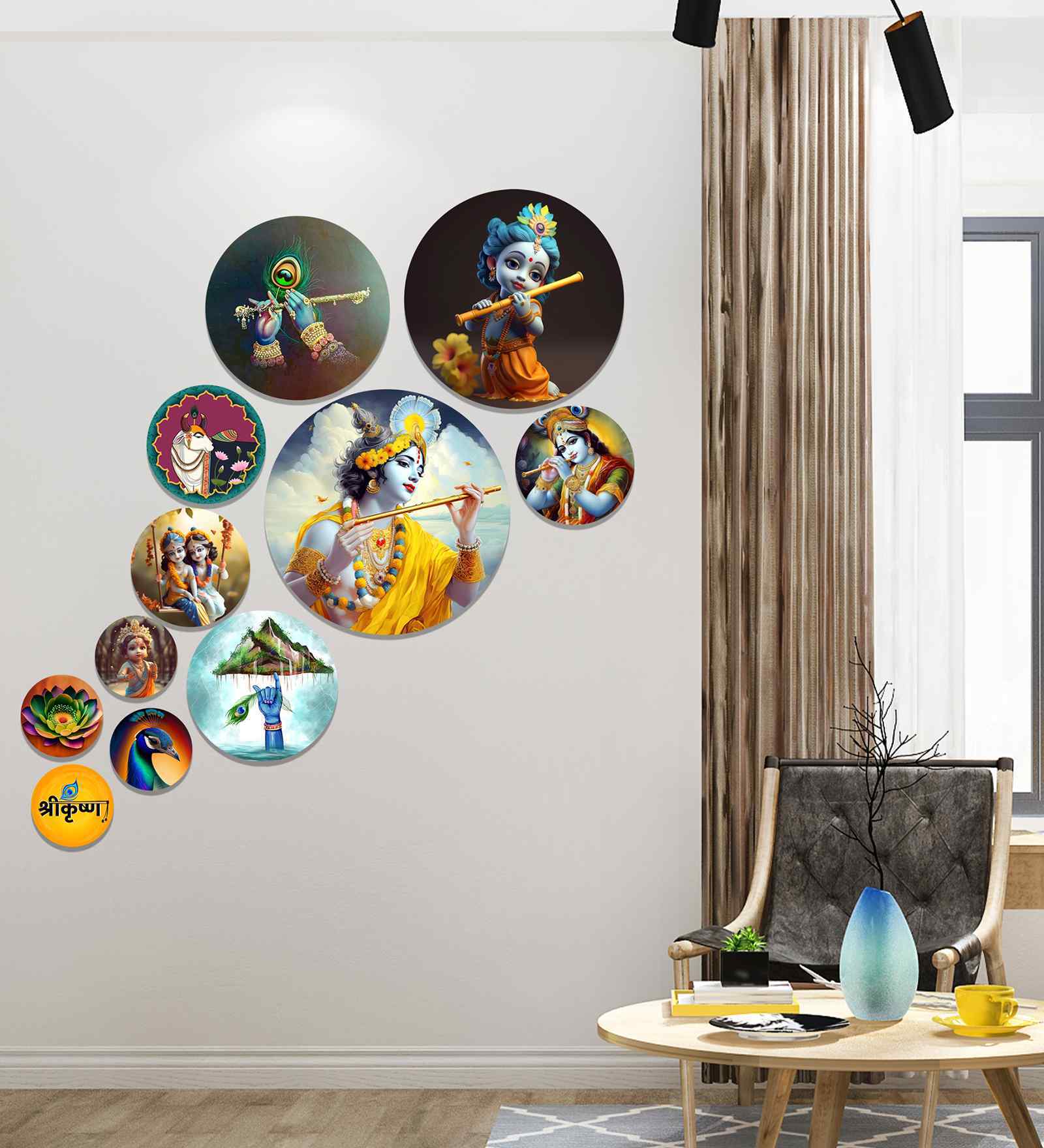 Set of 11 Shree Krishna Wall Arts